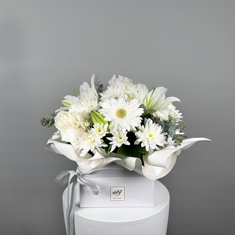 Heavenly White - Box Arrangement (Seasonal)