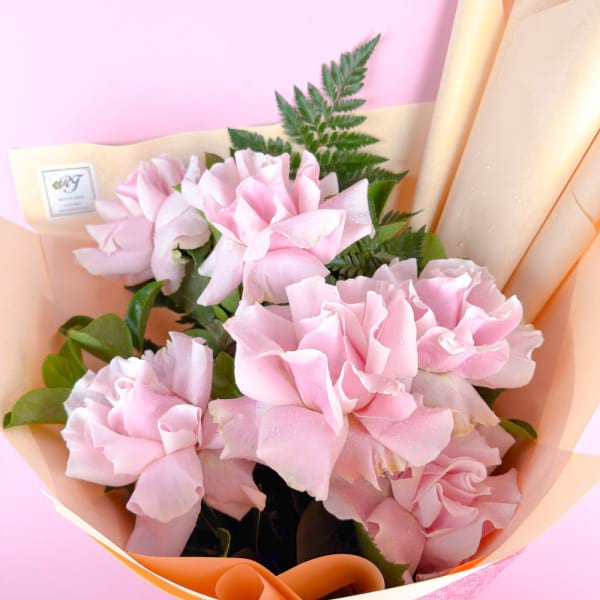Pink Graduation 6 rose bouquet 2