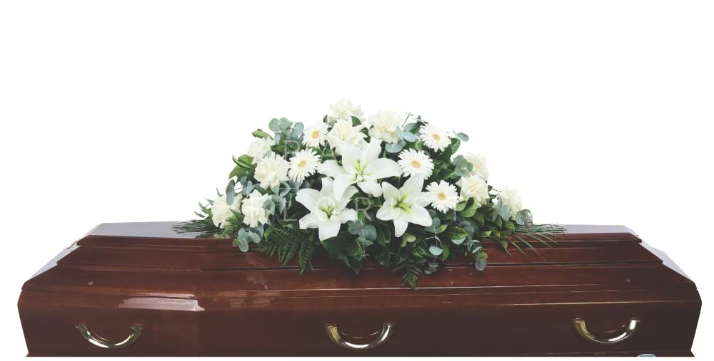 White Compact Casket Spray