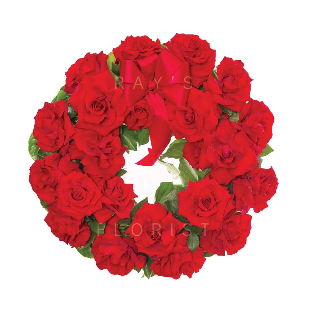 Premium Red Rose Funeral Wreath