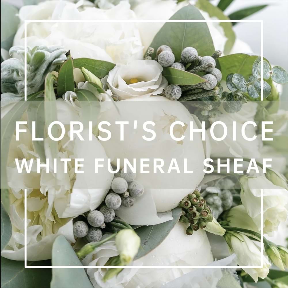 Elegant White Funeral Sheaf - Florist's Choice