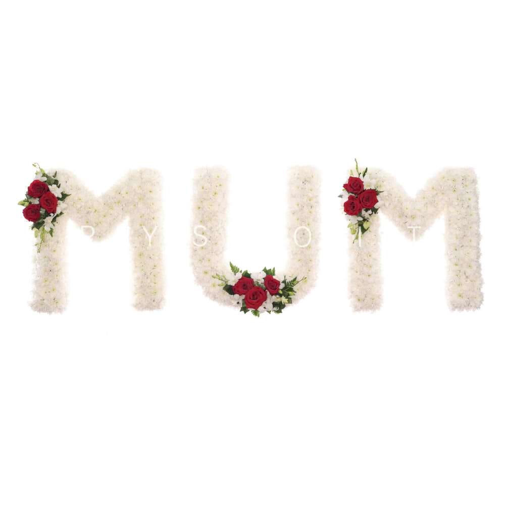 Floral Letters MUM Funeral Tribute