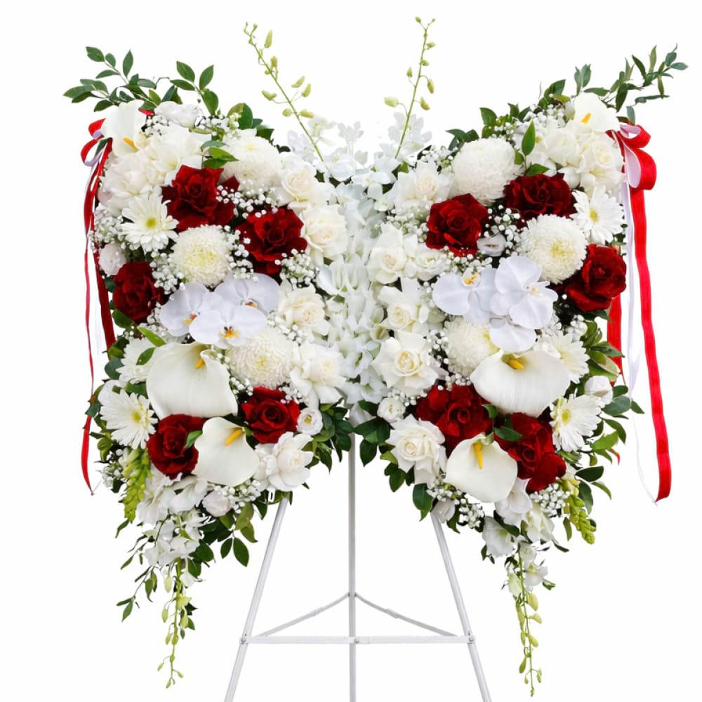 Premium Red & White Butterfly Tribute
