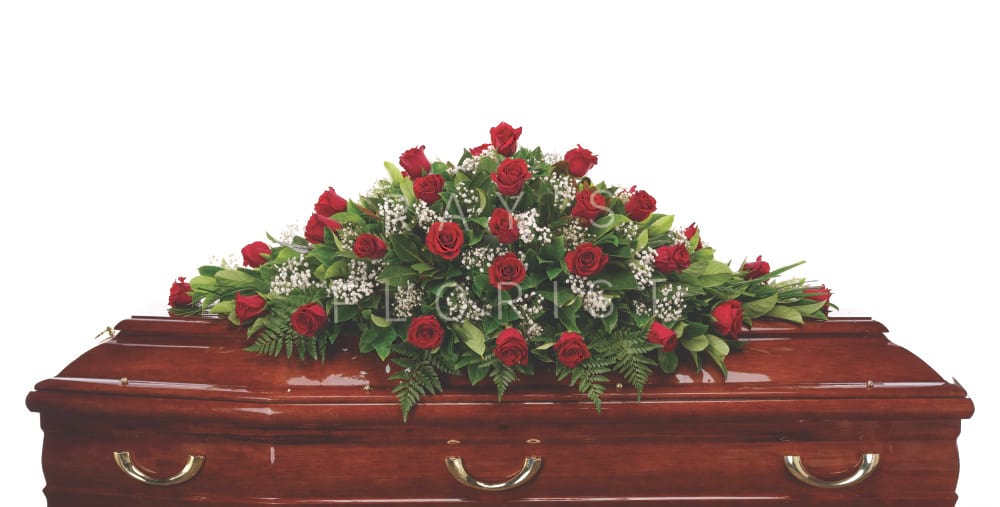 Traditional Red Rose Casket Spray