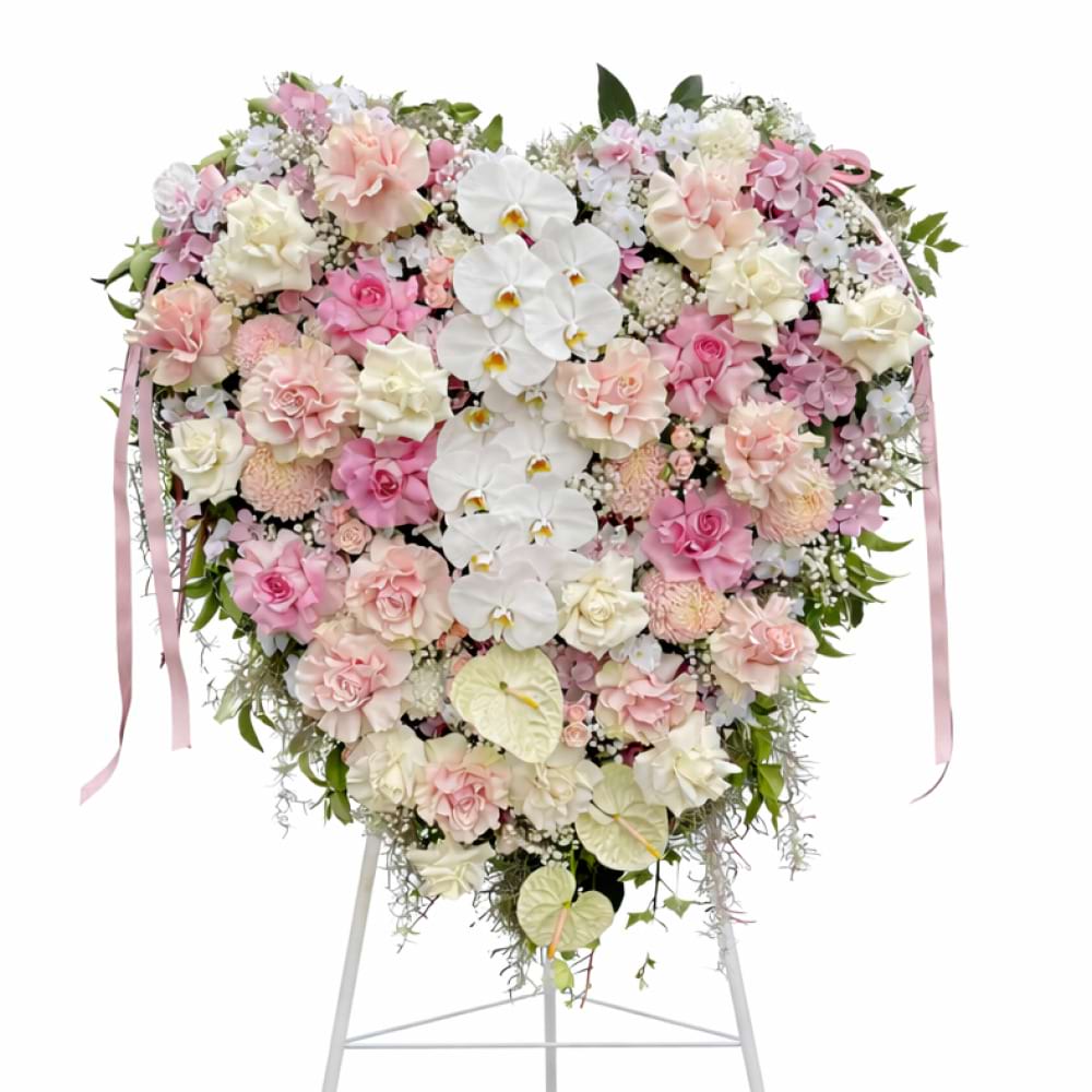Premium Pink & White Full Heart Tribute