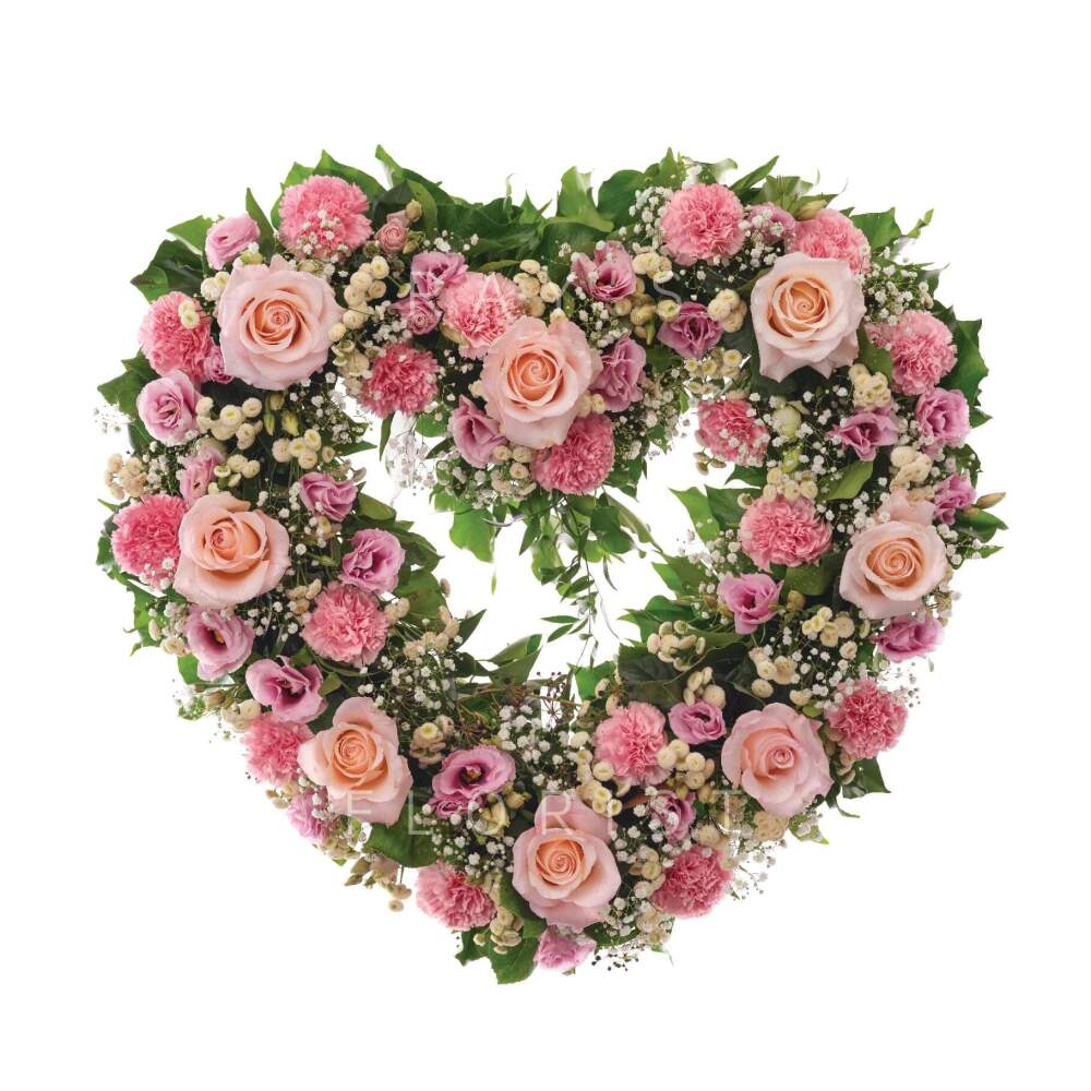 Premium Pink Open Heart Funeral Tribute