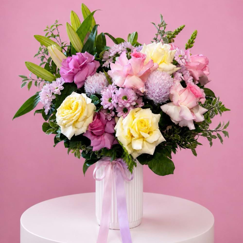 Candlelight, Blush & Lilac Vase Arrangement
