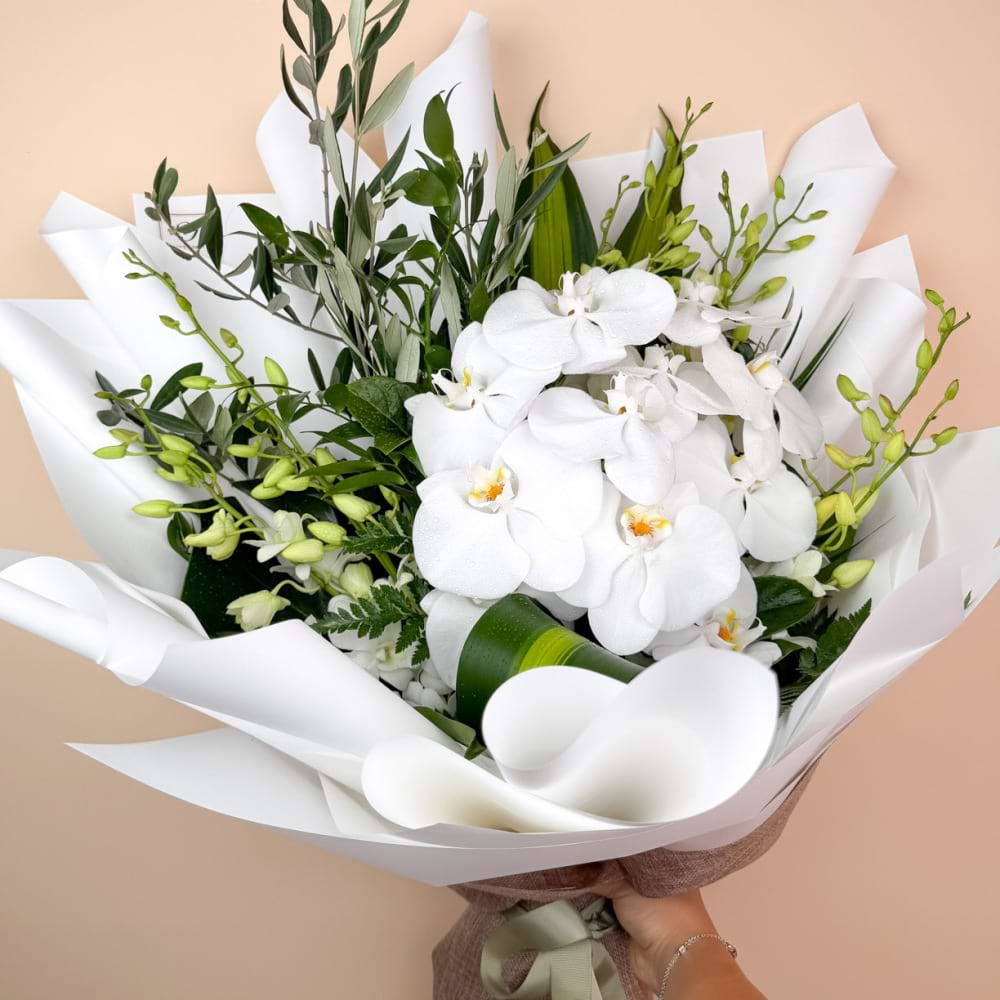 Timeless White Orchid Bouquet