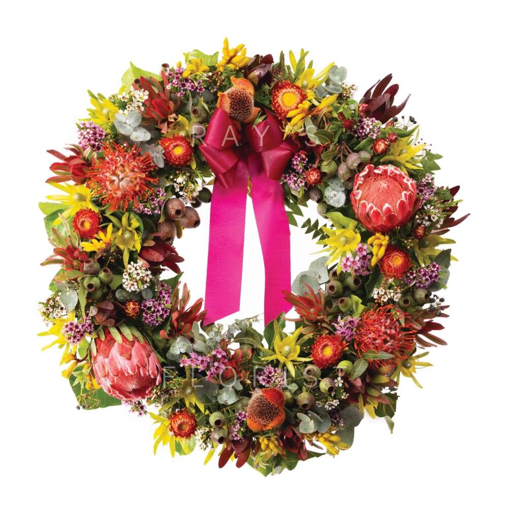 Premium Seasonal Native Funeral Wreath